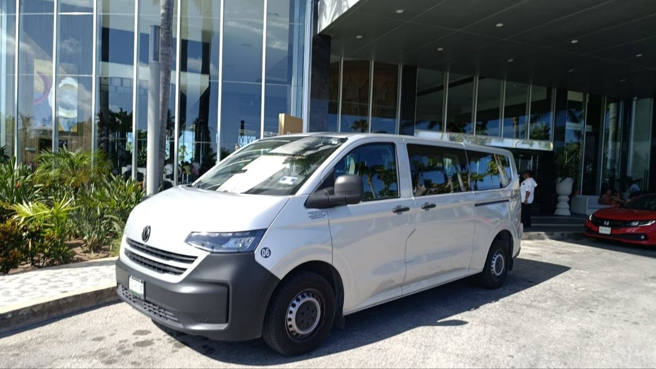 Private van with driver waiting at the hotel entrance